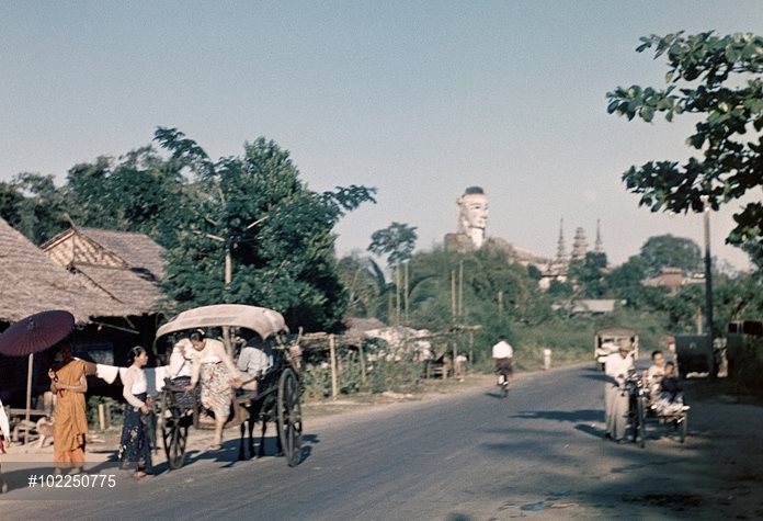 Near Goodliffe Road with a View of the Reclining Buddha c. 1952