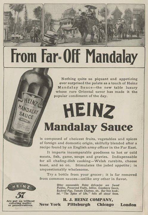 First sold in 1907: Heinz "Mandalay Sauce".