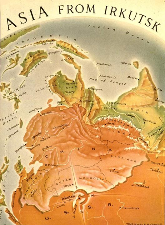 Burma on a 1952 Cold War Map