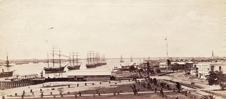 The Rangoon waterfront c. 1875