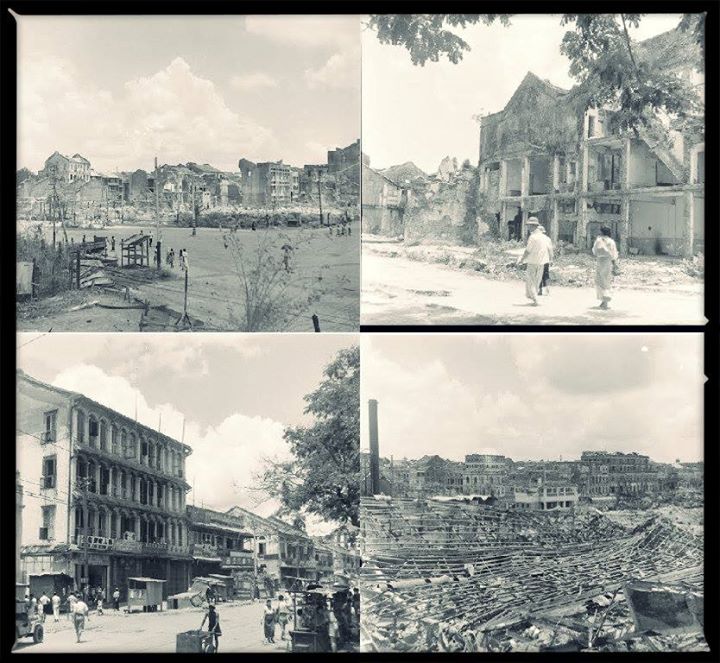 War-damaged Rangoon