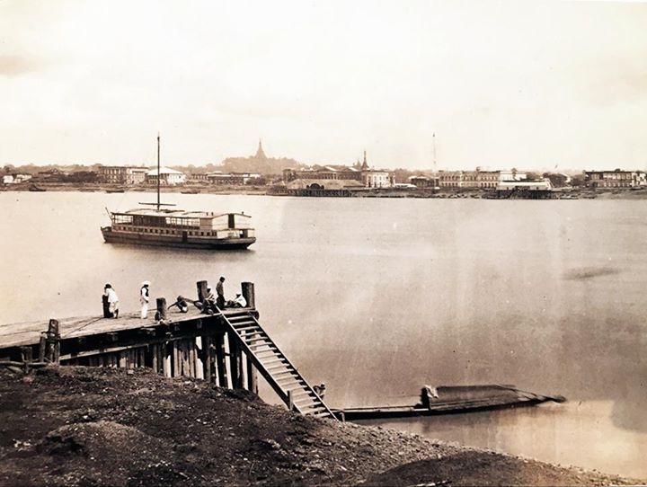 The Rangoon waterfront by J. Jackson c. 1868