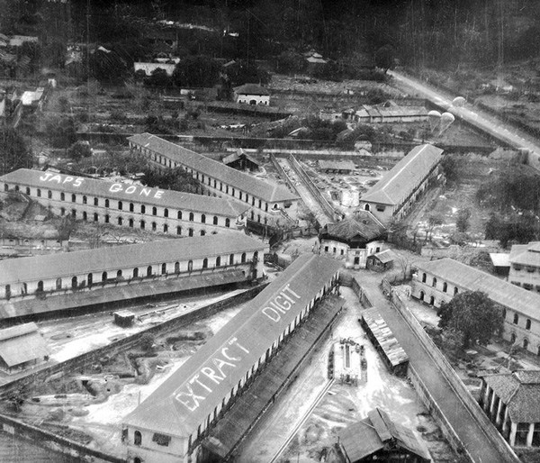 Insein Prison from the Allied reconnaissance plane.