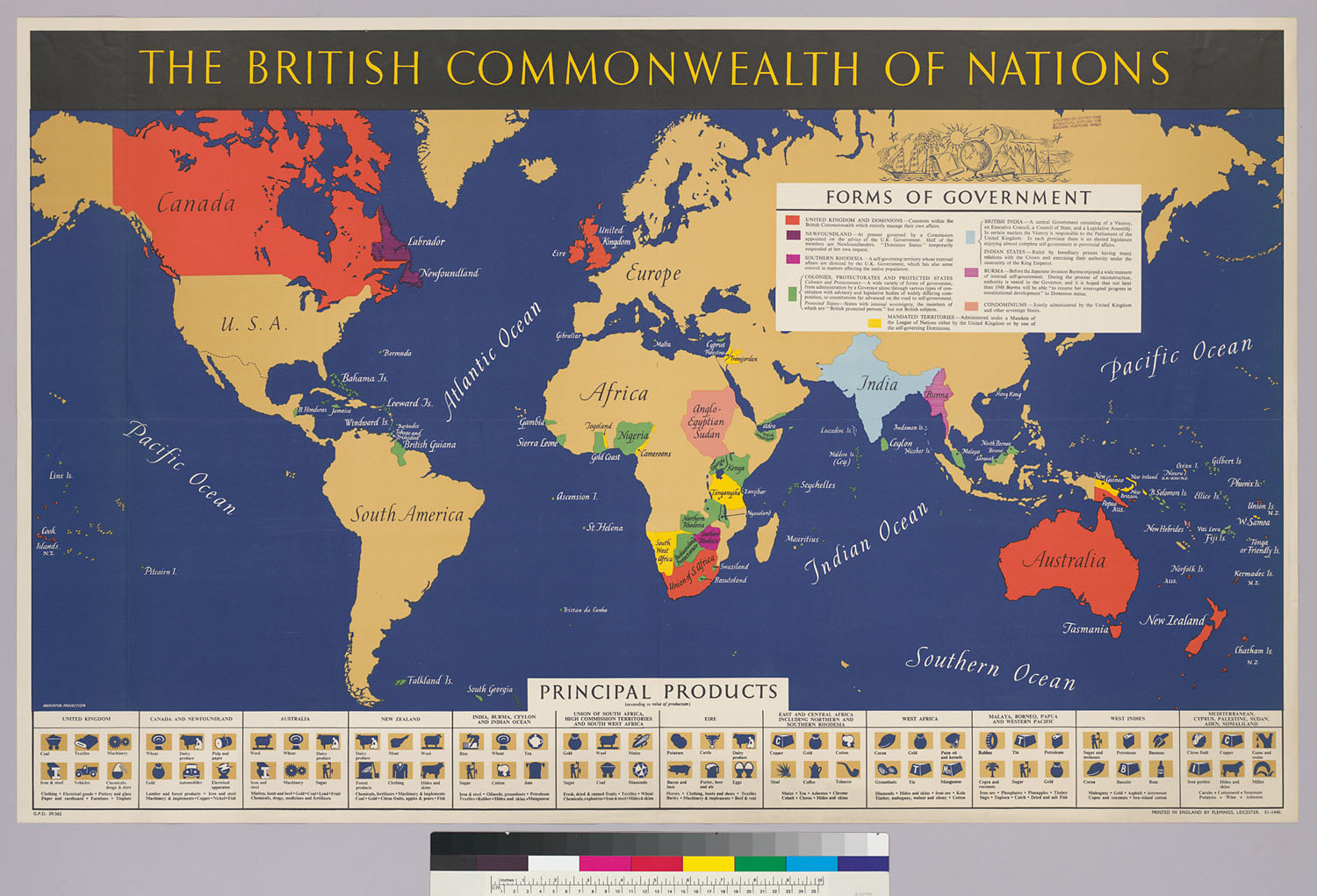 Map of the British Empire, 1945.