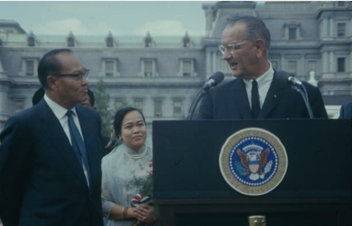 General Ne Win and President Lyndon Johnson at the White House, 1966.