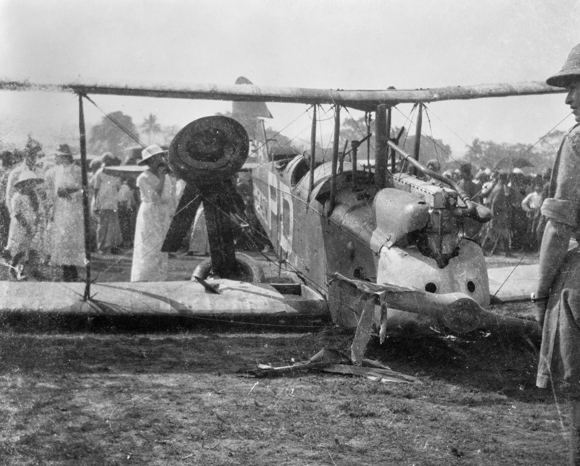 When the plane was forced to crash in Moulmein